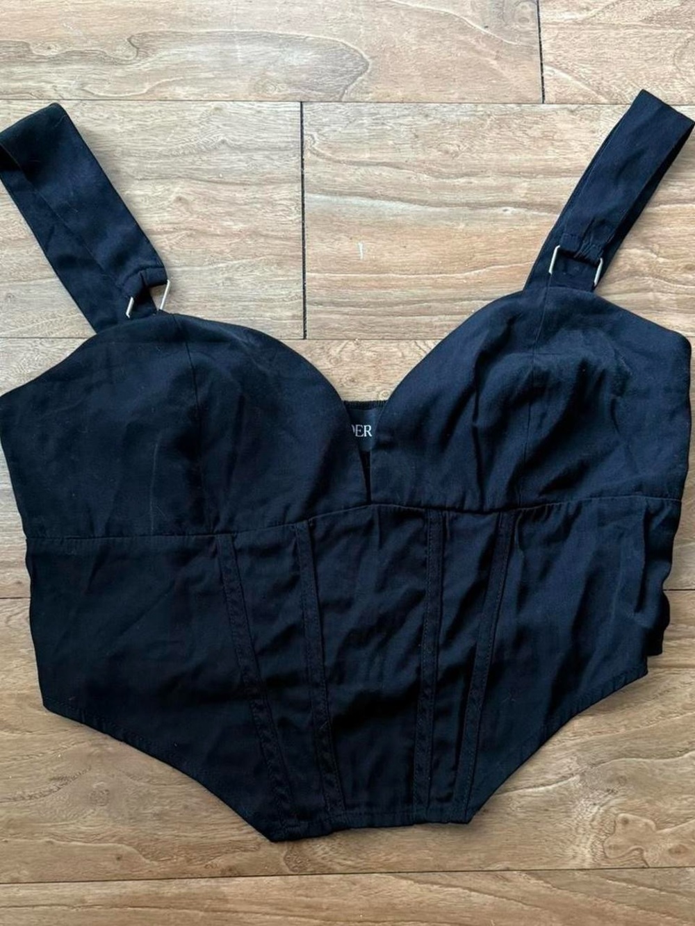Cider Black Bustier Crop Top